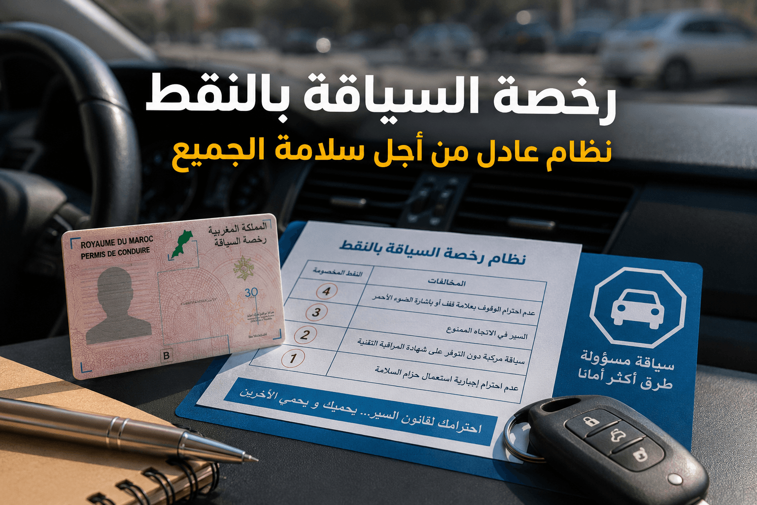 رخصة السياقة بالنقط في المغرب ودورة التربية على السلامة الطرقية
