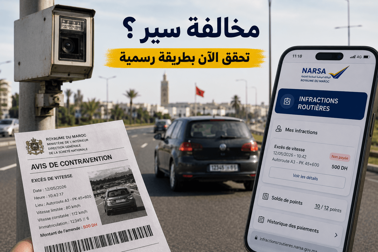 كيف أعرف أن لدي مخالفة سير في المغرب؟
