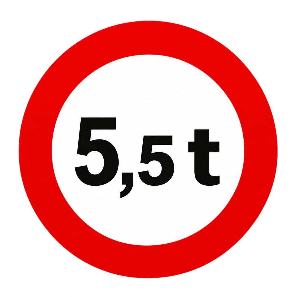 الوزن الإجمالي المأذون به الأقصى 5.5 أطنان
